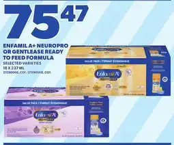 Loblaws ENFAMIL A+ NEUROPRO OR GENTLEASE READY TO FEED FORMULA, 18 X 237 ML offer