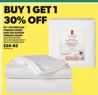 Loblaws PC 350 PERCALE THREAD COUNT AND 500 SATEEN THREAD COUNT offer