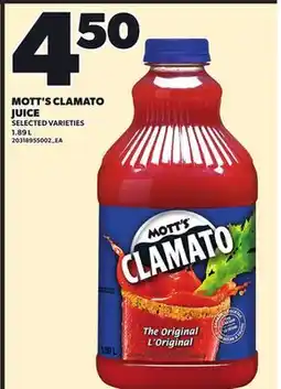 Loblaws MOTT'S CLAMATO JUICE, 1.89 L offer