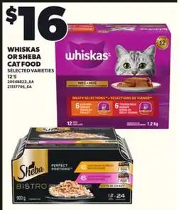 Loblaws WHISKAS OR SHEBA CAT FOOD, 12'S offer