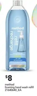 Loblaws METHOD FOAMING HAND WASH REFILL offer