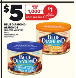 Loblaws BLUE DIAMOND ALMONDS, 170 G offer