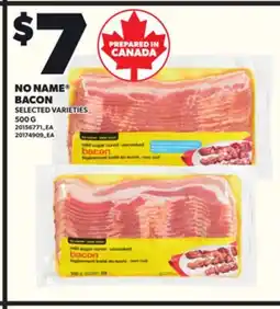 Loblaws NO NAME BACON, 500 G offer