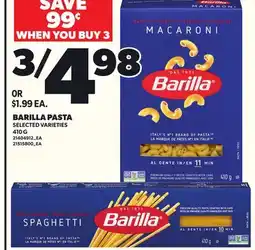 Loblaws BARILLA PASTA, 410 G offer