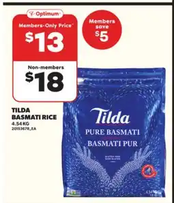 Loblaws TILDA BASMATI RICE, 4.54 KG offer