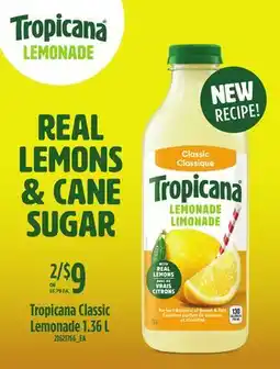 Loblaws TROPICANA CLASSIC LEMONADE, 1.36 L offer