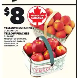 Loblaws YELLOW NECTARINES, 2 L BASKET OR YELLOW PEACHES, 3 L BASKET offer