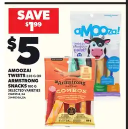 Loblaws AMOOZA! TWISTS, 228 G OR ARMSTRONG SNACKS, 180 G offer