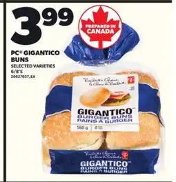 Loblaws PC GIGANTICO BUNS, 6/8'S offer