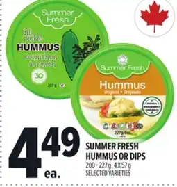Metro SUMMER FRESH HUMMUS OR DIPS offer
