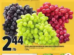 Metro EXTRA LARGE RED OR GREEN OR LARGE BLACK SEEDLESS GRAPES offer