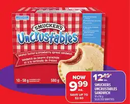 Metro SMUCKERS UNCRUSTABLES SANDWICH offer