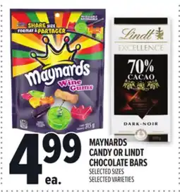 Metro MAYNARDS CANDY OR LINDT CHOCOLATE BARS offer