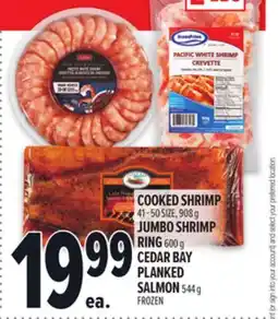 Metro COOKED 41-50 SIZE, 908 G JUMBO SHRIMP RING 600 G CEDAR BAY PLANKED SALMON 544 G offer