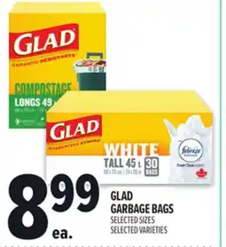 Metro GLAD GARBAGE BAGS offer