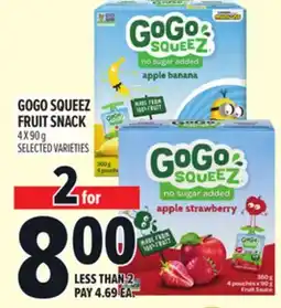 Metro GOGO SQUEEZ FRUIT SNACK offer