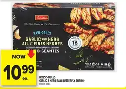 Metro IRRESISTIBLES GARLIC & HERB RAW BUTTERFLY SHRIMP offer