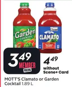 Sobeys MOTT'S Clamato or Garden Cocktail offer
