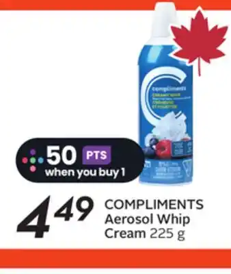 Sobeys COMPLIMENTS Aerosol Whip Cream offer