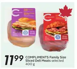 Sobeys COMPLIMENTS Family Size Sliced Deli Meats offer