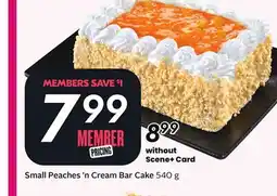 Sobeys Small Peaches'n Cream Bar Cake offer