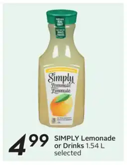 Sobeys SIMPLY Lemonade or Drinks offer