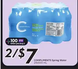 Sobeys COMPLIMENTS Spring Water offer