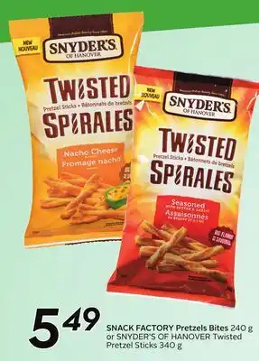 Sobeys SNACK FACTORY Pretzels Bites offer
