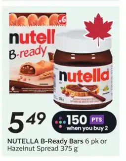 Sobeys NUTELLA B-Ready Bars offer