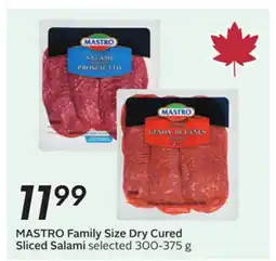 Sobeys MASTRO Family Size Dry Cured Sliced Salami offer