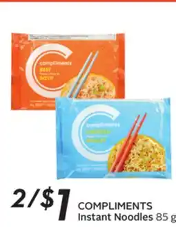 Sobeys COMPLIMENTS Instant Noodles offer