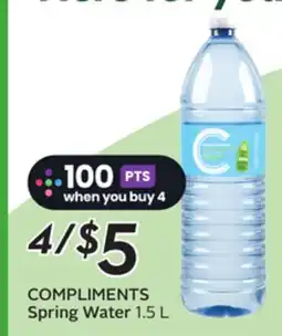 Sobeys COMPLIMENTS Spring Water offer