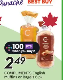 Sobeys COMPLIMENTS English Muffins or Bagels offer