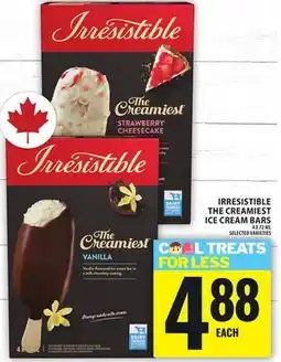 Food Basics IRRESISTIBLE THE CREAMIEST ICE CREAM BARS offer
