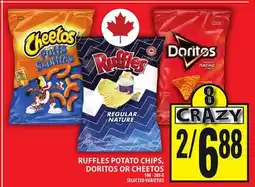 Food Basics RUFFLES POTATO CHIPS, DORITOS OR CHEETOS offer