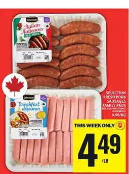 Food Basics SELECTION FRESH PORK SAUSAGES FAMILY PACK offer