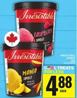Food Basics IRRESISTIBLE SORBET offer