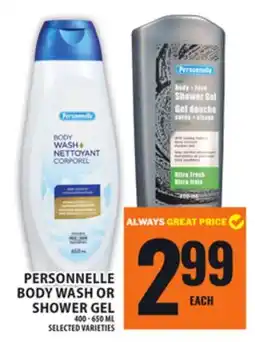 Food Basics PERSONNELLE BODY WASH OR SHOWER GEL offer