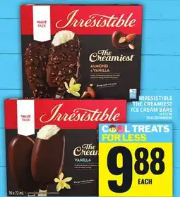 Food Basics IRRESISTIBLE THE CREAMIEST ICE CREAM BARS offer