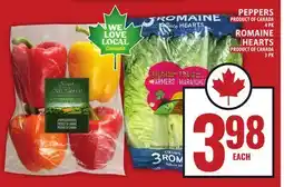 Food Basics PEPPERS OR ROMAINE HEARTS offer