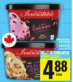 Food Basics IRRESISTIBLE ICE CREAM OR NOVELTIES offer