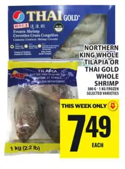 Food Basics NORTHERN KING WHOLE TILAPIA OR THAI GOLD WHOLE SHRIMP offer