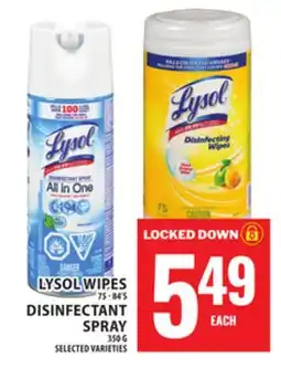 Food Basics LYSOL WIPES OR DISINFECTANT SPRAY offer