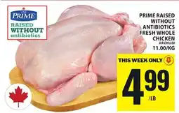 Food Basics PRIME RAISED WITHOUT ANTIBIOTICS FRESH WHOLE CHICKEN offer