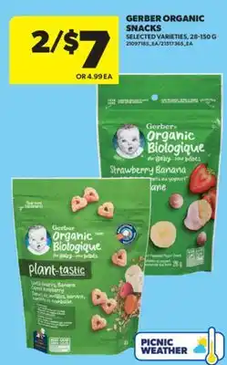 Real Canadian Superstore GERBER ORGANIC SNACKS, 28-150 G offer