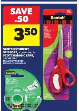 Real Canadian Superstore SCOTCH STUDENT SCISSORS, 7, AGES 12 + OR SCOTCH MAGIC TAPE, 3/4 X18 YARD offer