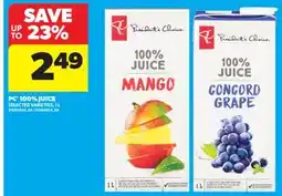 Real Canadian Superstore PC 100% JUICE, 1 L offer