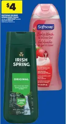 Real Canadian Superstore SOFTSOAP OR IRISH SPRING BODY WASH, 591 ML OR BAR SOAP, 6X104G offer