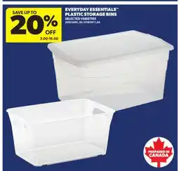 Real Canadian Superstore EVERYDAY ESSENTIALS PLASTIC STORAGE BINS offer