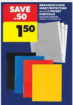 Real Canadian Superstore MERANGUE CLEAR SHEET PROTECTORS 40' S OR 2-POCKET PORTFOLIO offer